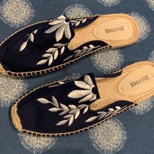 Soludos Navy Slip on Mule Shoes